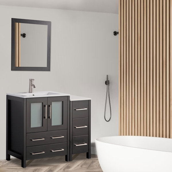 Wade Logan® Karson 36" Single Bathroom Vanity Set with Mirror & Reviews